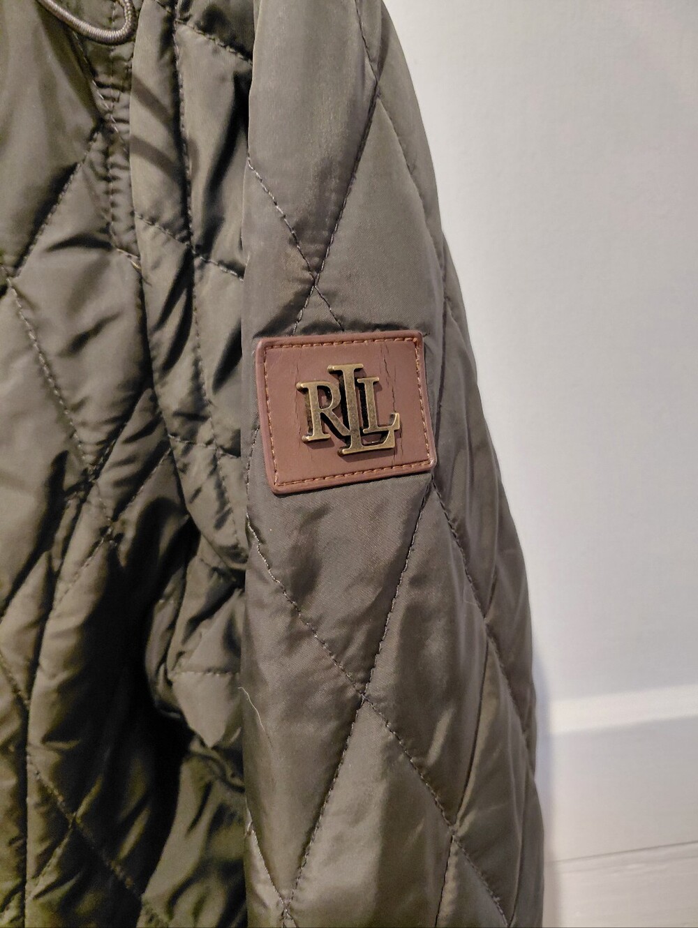 Lauren Ralph Lauren Olive Quilted Barn Coat Field Jacket Women XL - Picture 13 of 14